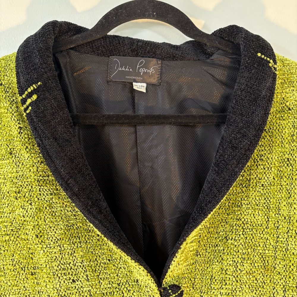 Dahlia Popovits Green Professional Artsy Tailored Blazer Jacket Women Size XL - Picture 2 of 16
